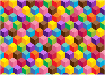 vector background with dimensional color cubes