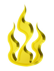 3d golden fire icon - illustration