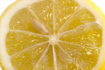 cut lemon yellow close-up