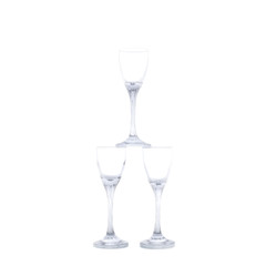 Wine glasses on white