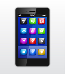 Mobile phone applications vector concept