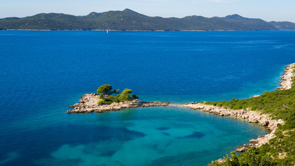 Obraz premium Seascape with small island near Dubrovnik