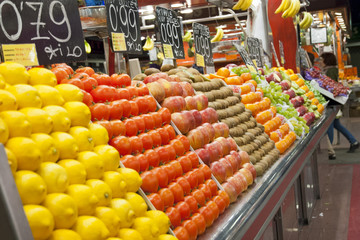 Varioud fruits and vegetables at market