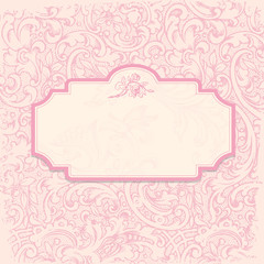 Fototapeta na wymiar Vintage elegant invitation card with floral background