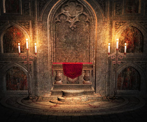 Gothic Altar Interior Background