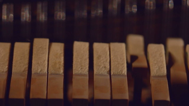 Close-up view of piano parts 