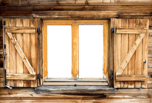 mountain hut window isolated