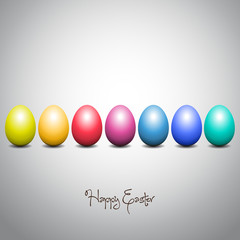 Happy Easter Card - Rainbow colored eggs