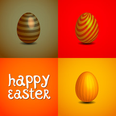 Happy easter cards illustration with easter eggs and font
