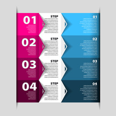 Design template - numbered banners - Infographics for website