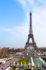 panoramic view of eiffel tower in Paris