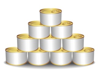 Aluminium Cans Tins-Scatole di Conserva Alluminio-Vector