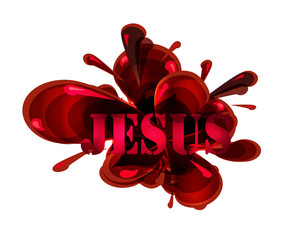Jesus'  blood  vector splash banner
