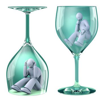 Man in glass, alcoholism as a trap