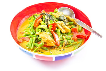 Dried pork with spicy curry, Thailand food