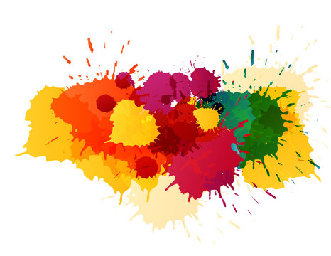 Colorful splatters template
