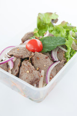 Thai take away food, Thai beef salad