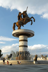 Macedonia, Skopje, Alexander the Great Monument - obrazy, fototapety, plakaty