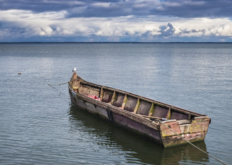 Obraz premium Old fishing boat, Nida, Curonian spit, Lithuania