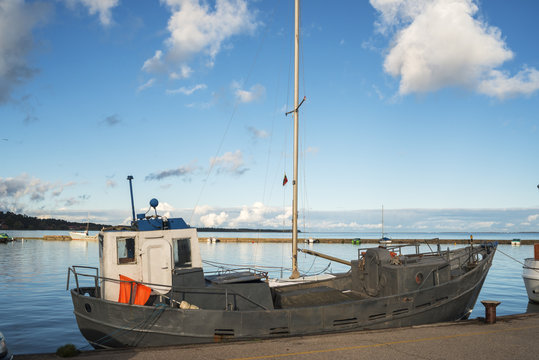 Old fishing boat in Nida, Curonian spit, Lithuania