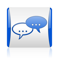 forum blue square web glossy icon