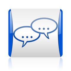 forum blue square web glossy icon