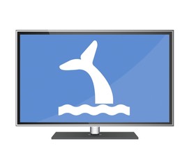 Baleine dans un écran de télévision