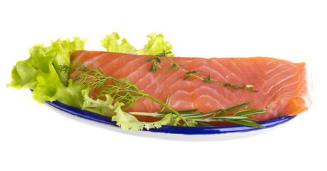  Salmon fillet garnished