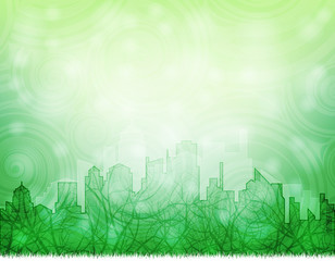 ecological city - conceptual illustration, eps10 vector
