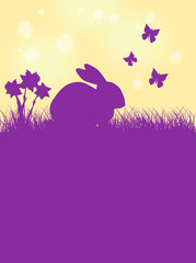 Ostergruß in lila und gelb