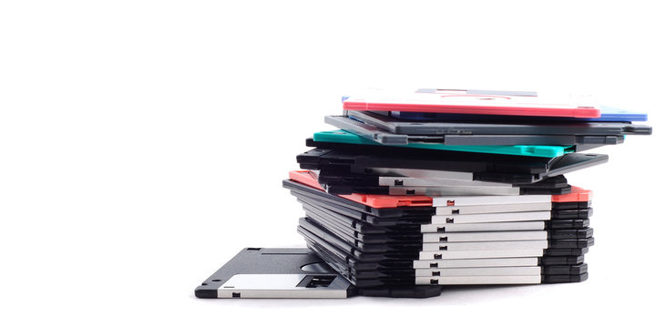 stack of diskettes