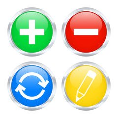 Obraz premium Set of edit web buttons. Vector illustration