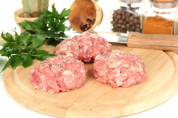 Raw meatballs with spices