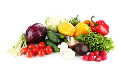 Fresh vegetables isolated on white