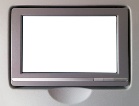 White LCD screen in an airplane