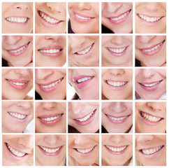 Large set of smiling woman