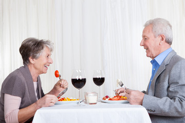 Senior Couple Enjoying Dinner Together