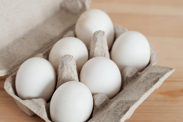 white eggs in the box