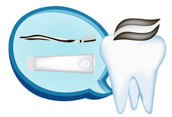 tooth,  toothbrush,  toothpaste. mesh illustration