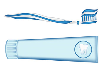 toothbrush,  toothpaste. mesh illustration