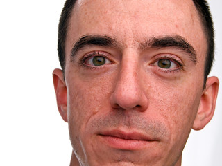 Caucasian Male Headshot - Extreme Closeup