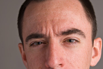 Obraz premium Caucasian Male Headshot - Extreme Closeup