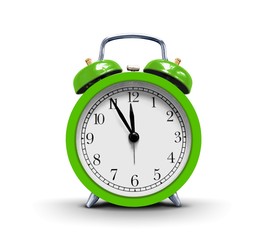 Alarm clock over white