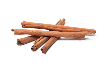 Cinnamon sticks isolated on white background