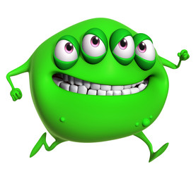 3d cartoon green monster