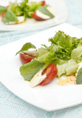 salad with mozzarella, tomatoes and basil