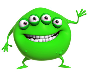3d cartoon green monster © Albert Ziganshin