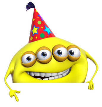 3d Cartoon Yellow Birthday Monster