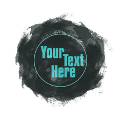 Brush stroke circle texture with space for your text or buttons