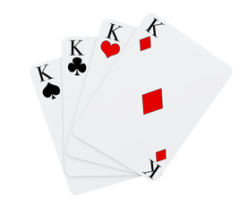 Four Kings playing cards suits
